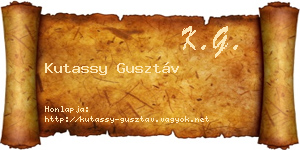 Kutassy Gusztáv névjegykártya