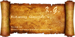 Kutassy Gusztáv névjegykártya