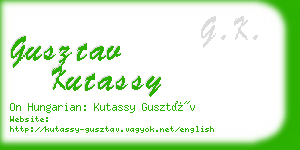 gusztav kutassy business card